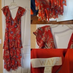 WAYF MIDI RUFFLE DRESS